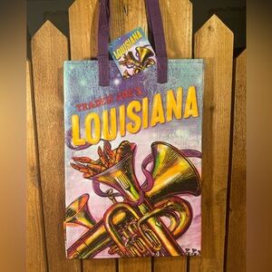 NWT Trader Joe's Louisiana Tote Bag - Purple and Yellow